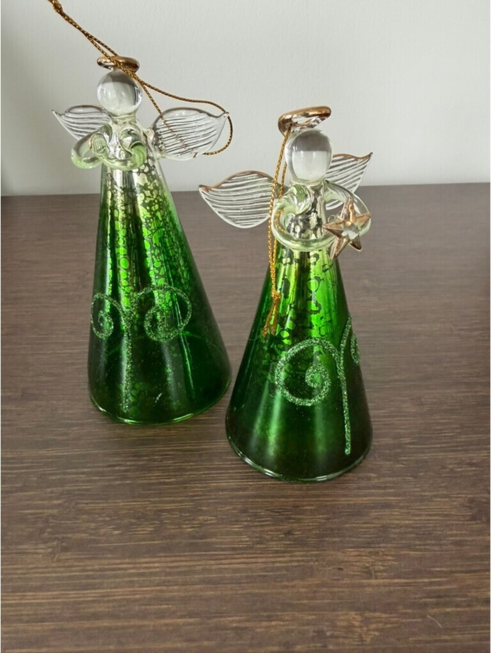 Glass Angel Holiday Ornaments